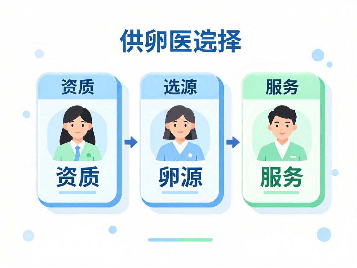 供卵医院选择三维度框架图:资质、卵源、服务