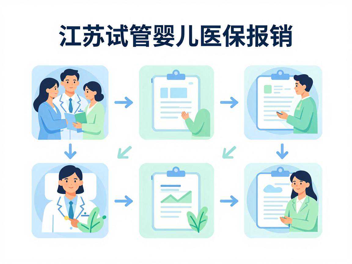 江苏试管婴儿医保报销流程与材料准备示意图