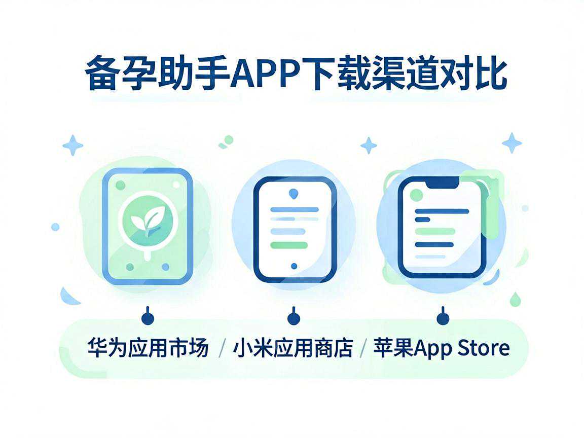 备孕助手APP下载渠道对比:华为应用市场/小米应用商店/苹果App Store