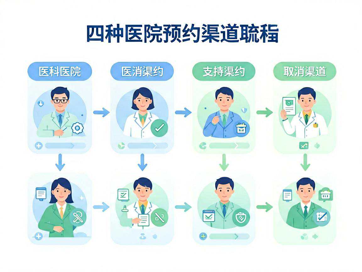 四种医院预约渠道取消流程对比