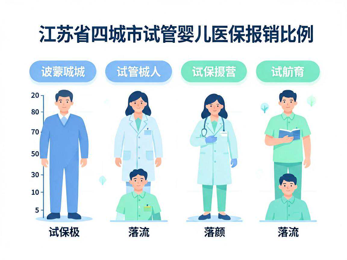 江苏省四城市试管婴儿医保报销比例对比图
