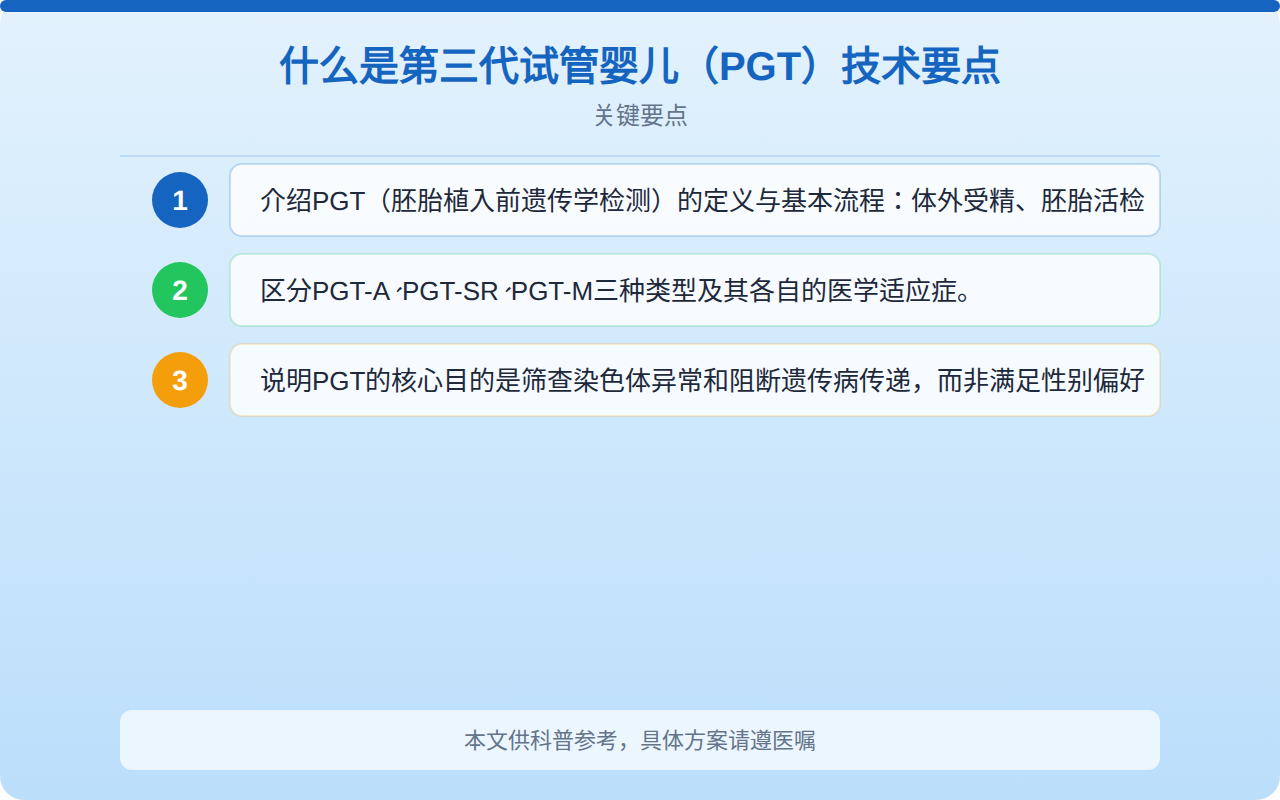 什么是第三代试管婴儿(PGT)技术要点