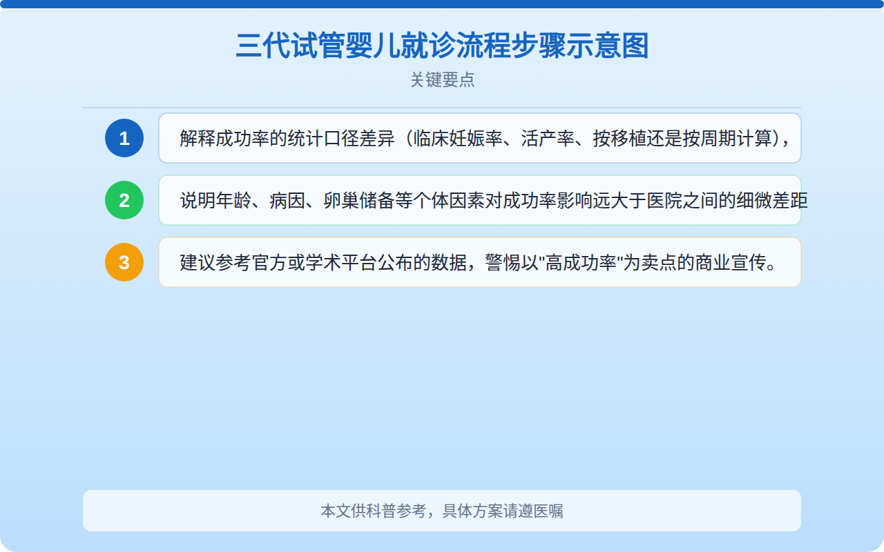 三代试管婴儿就诊流程步骤示意图