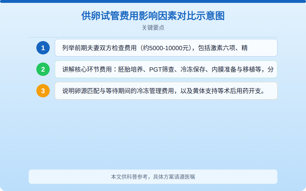 供卵试管费用影响因素对比示意图