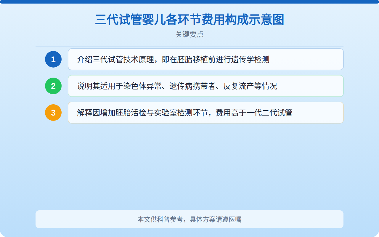 三代试管婴儿各环节费用构成占比图