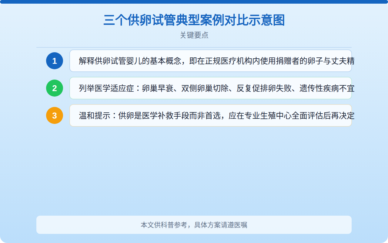 三个供卵试管典型案例对比示意图