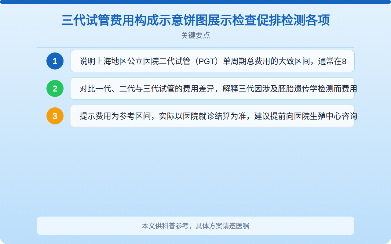 三代试管费用构成占比饼图展示检查促排检测各项