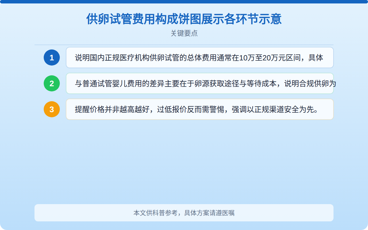 供卵试管费用构成饼图展示各环节占比