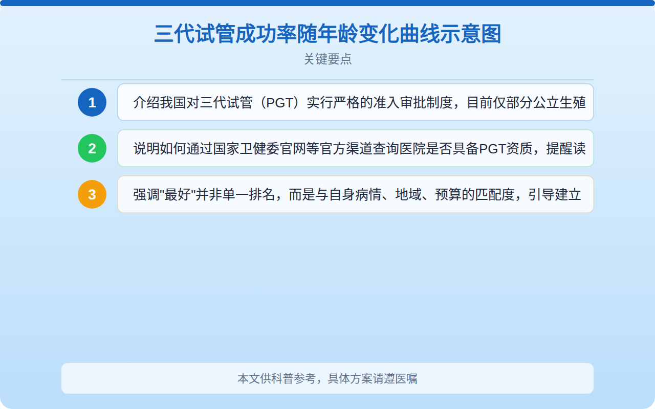 三代试管成功率随年龄变化曲线示意图