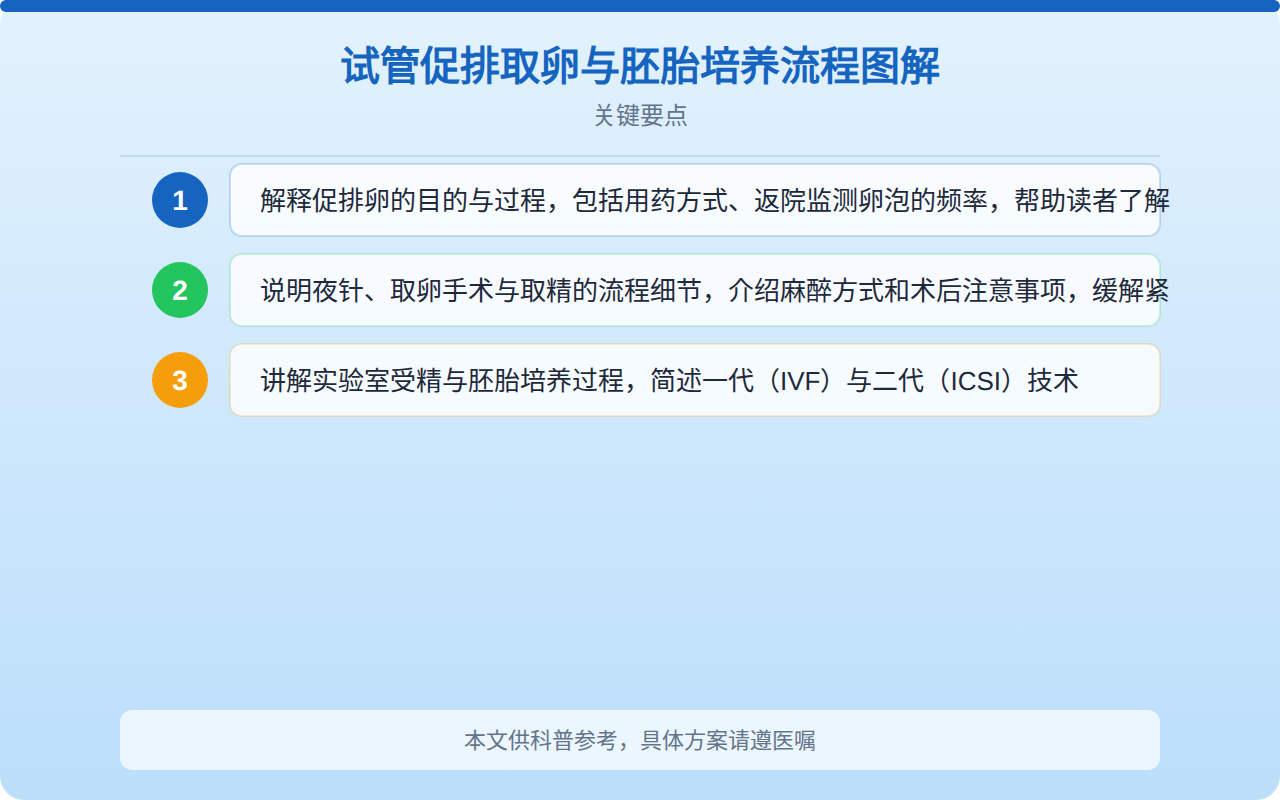 试管促排取卵与胚胎培养流程图解