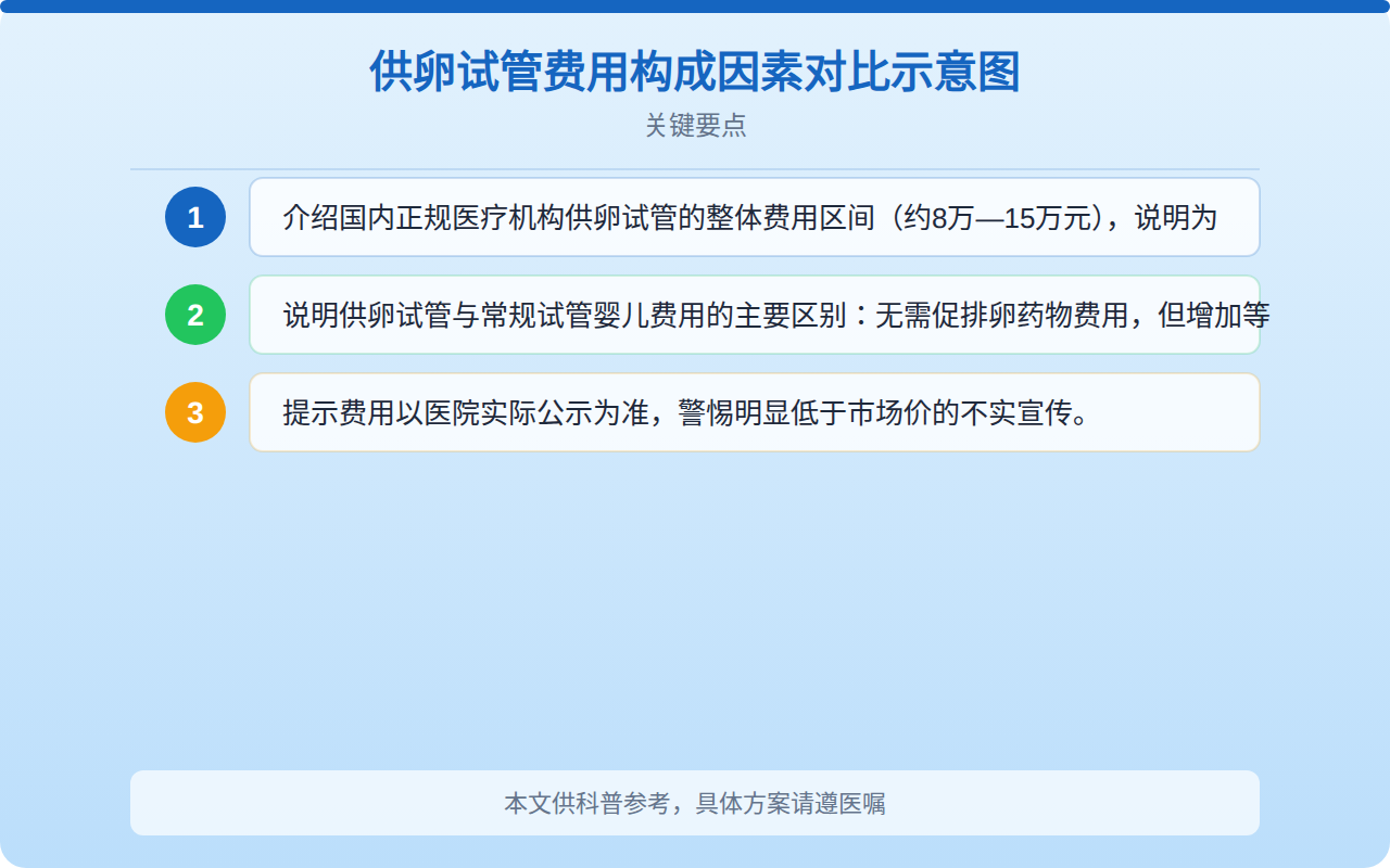 供卵试管费用构成因素对比示意图