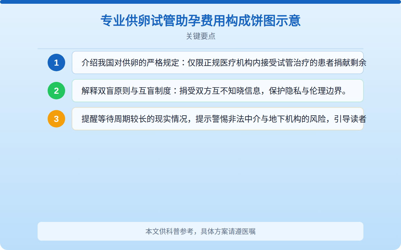 专业供卵试管助孕费用构成饼图示意