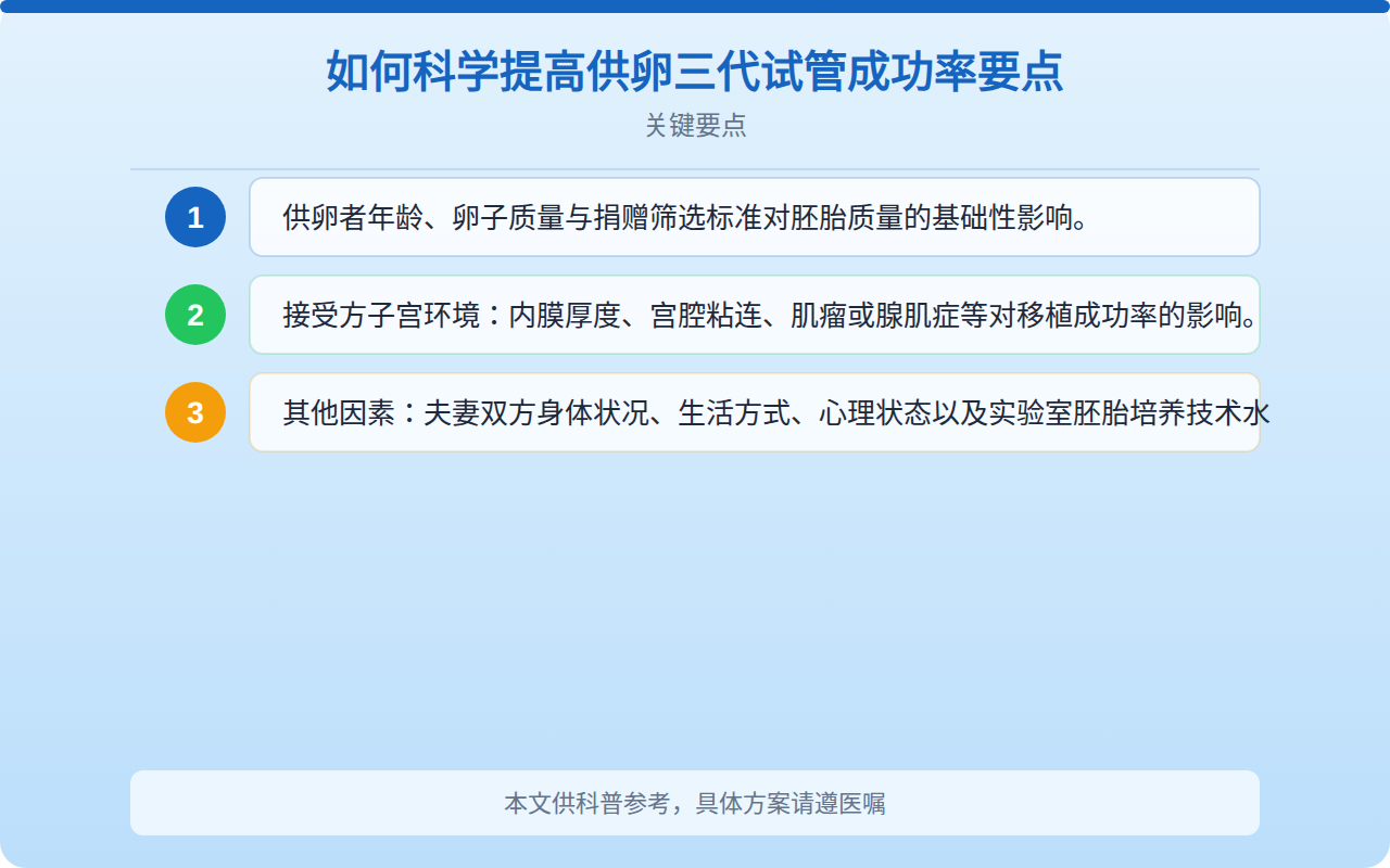 如何科学提高供卵三代试管成功率要点