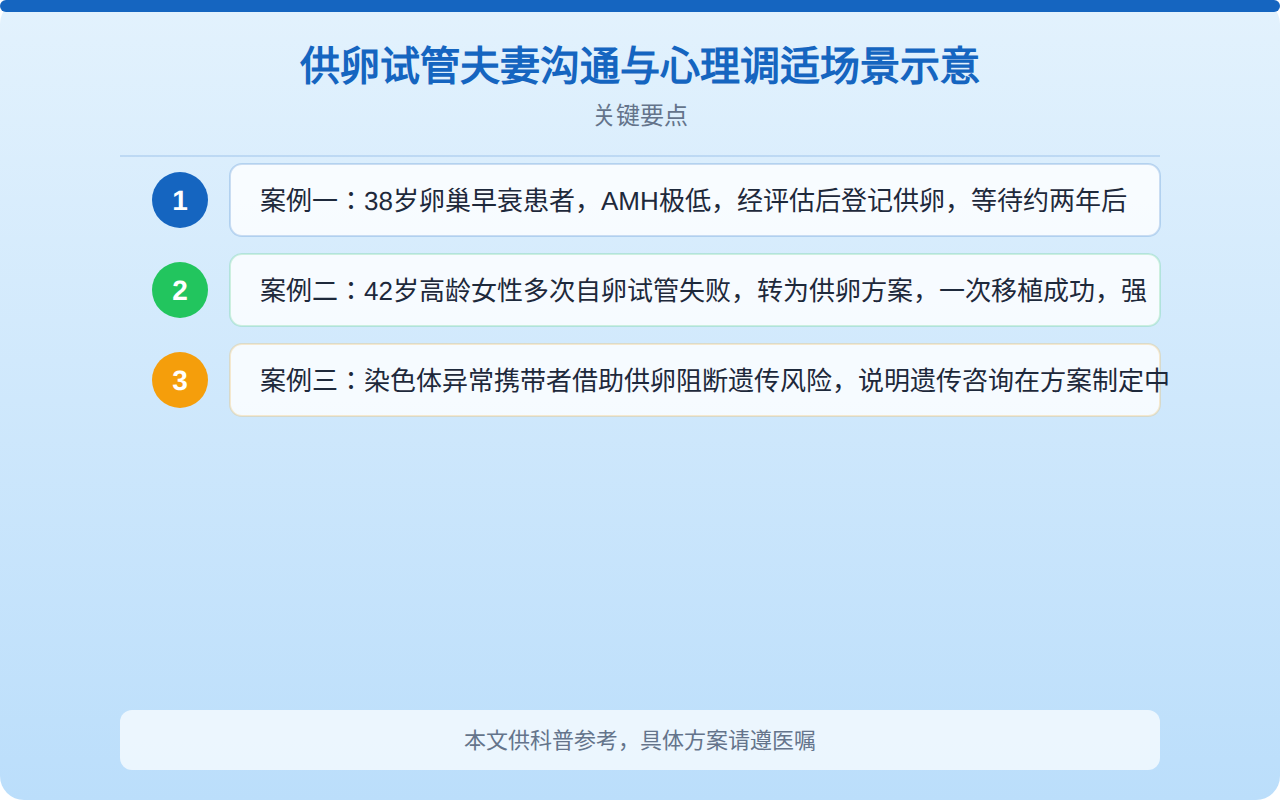 供卵试管夫妻沟通与心理调适场景示意