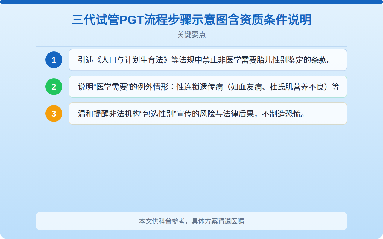 三代试管PGT流程步骤示意图含资质条件说明