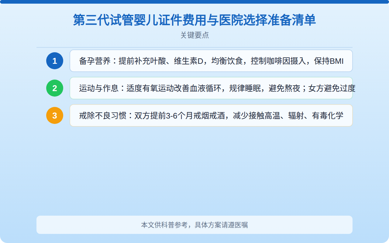 第三代试管婴儿证件费用与医院选择准备清单