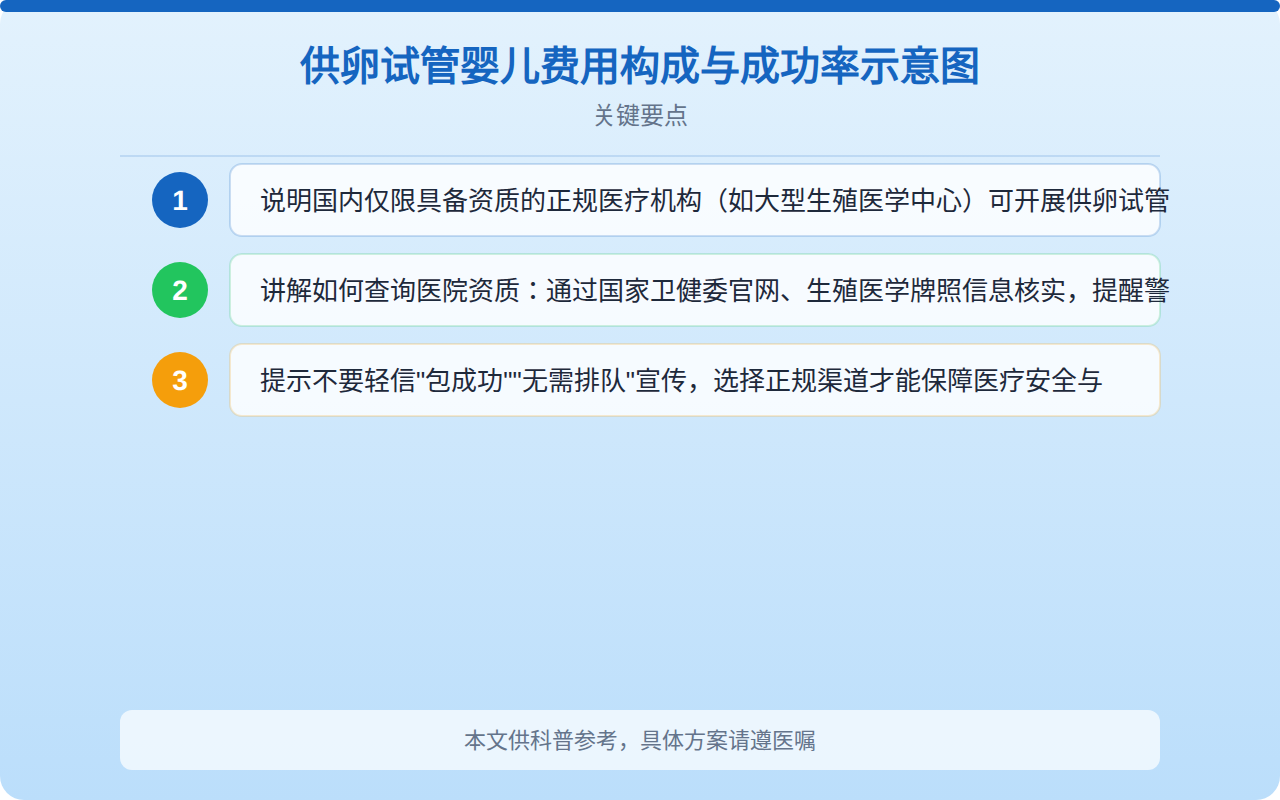 供卵试管婴儿费用构成与成功率示意图
