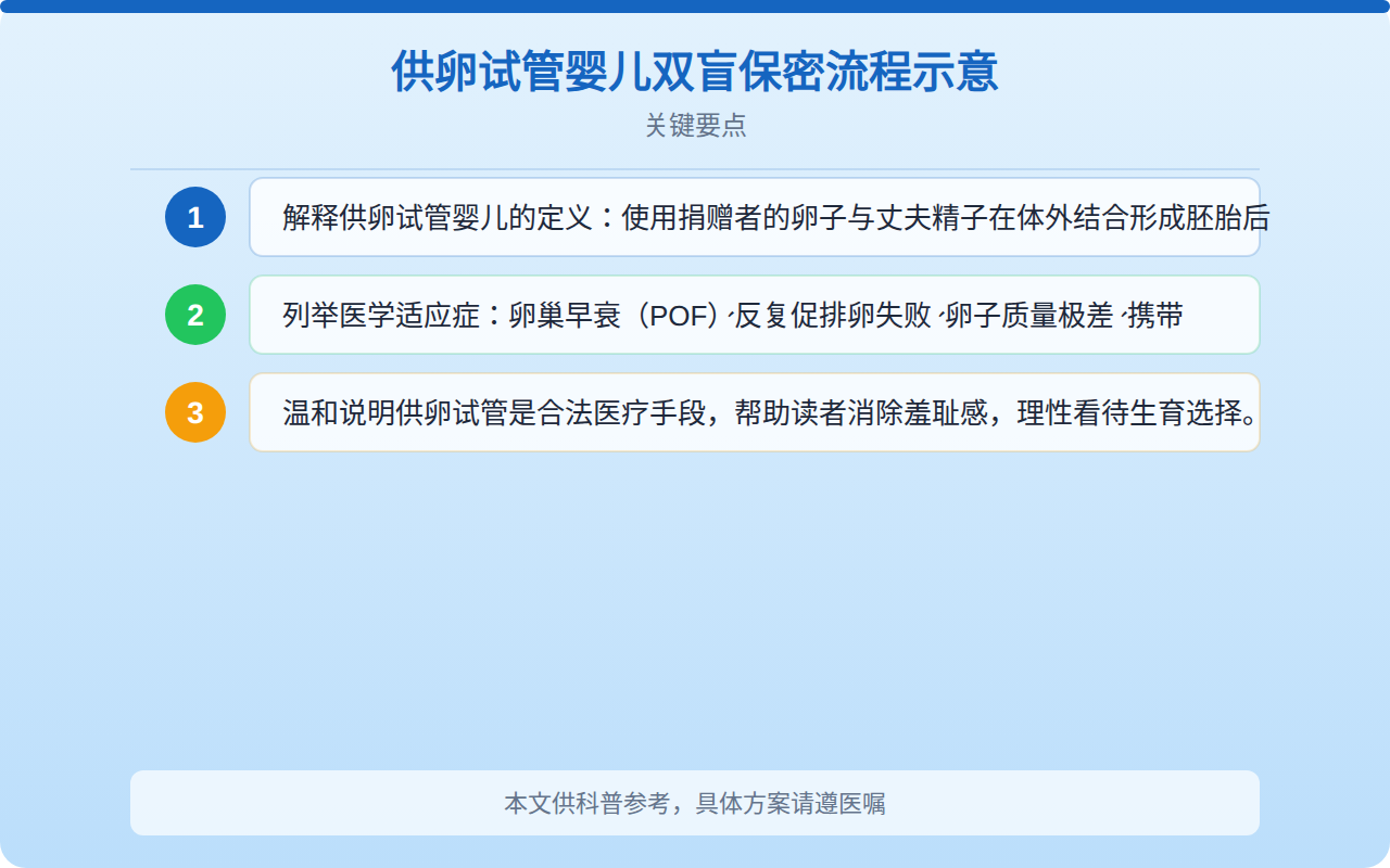 供卵试管婴儿双盲保密流程示意