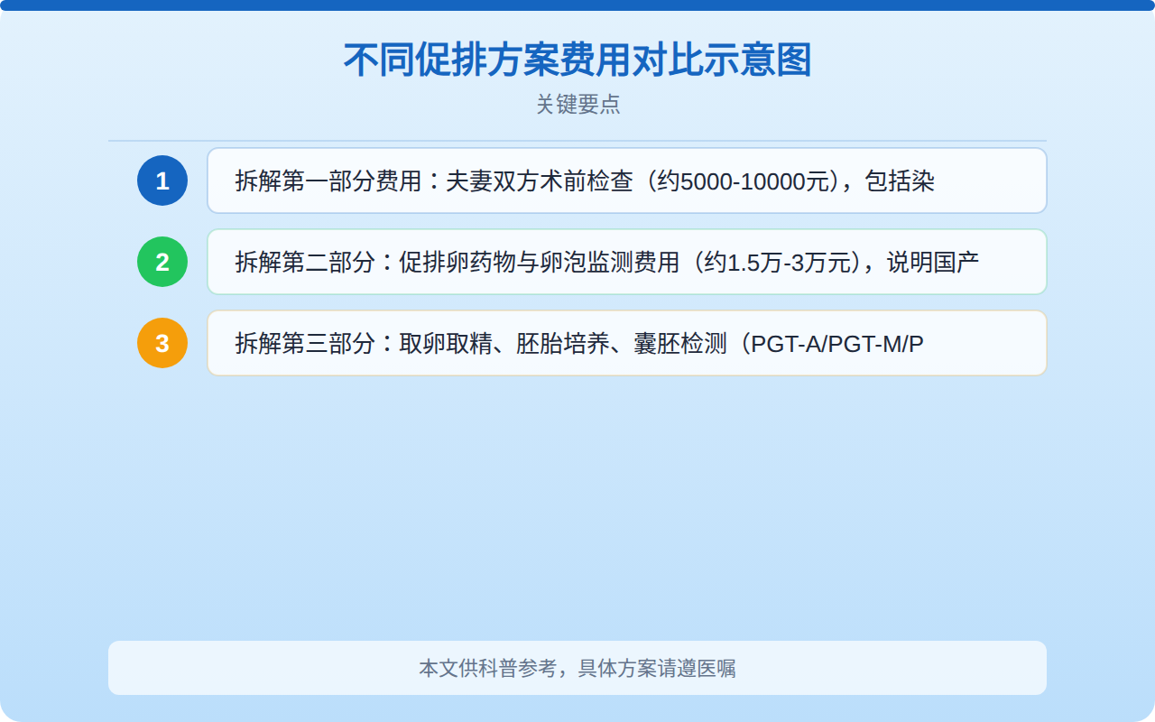 不同促排方案费用对比示意图