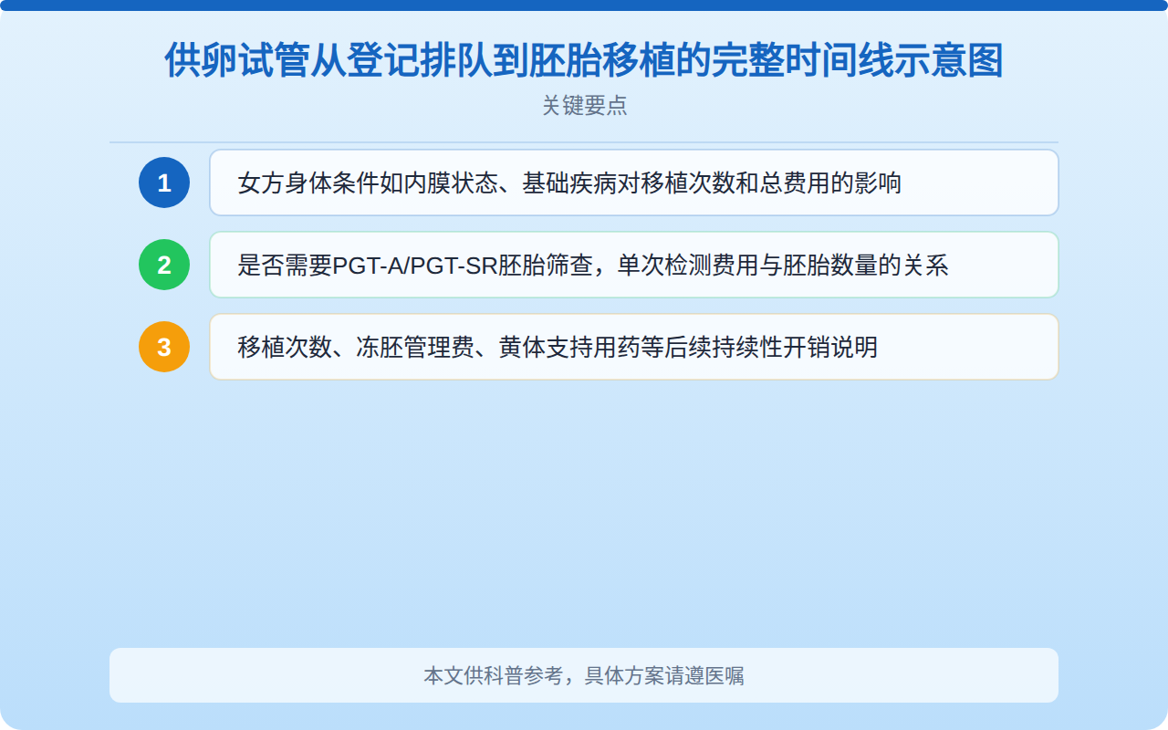 供卵试管从登记排队到胚胎移植的完整时间线示意图