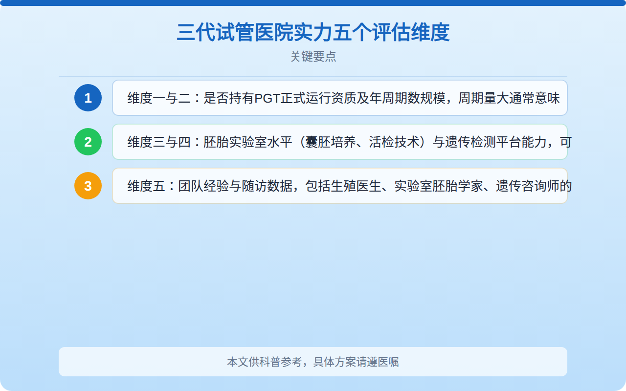 三代试管医院实力五个评估维度