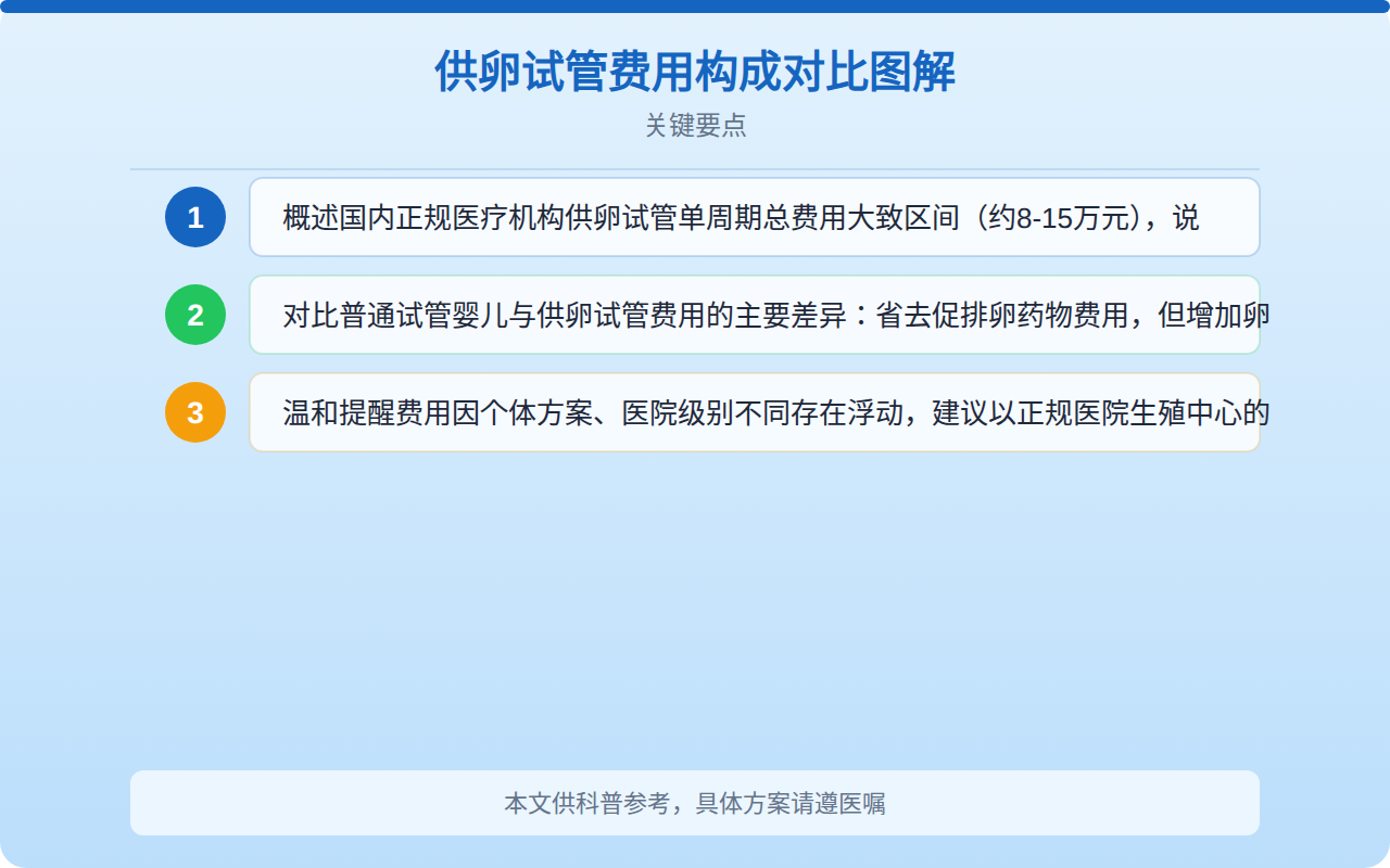 供卵试管费用构成对比图解