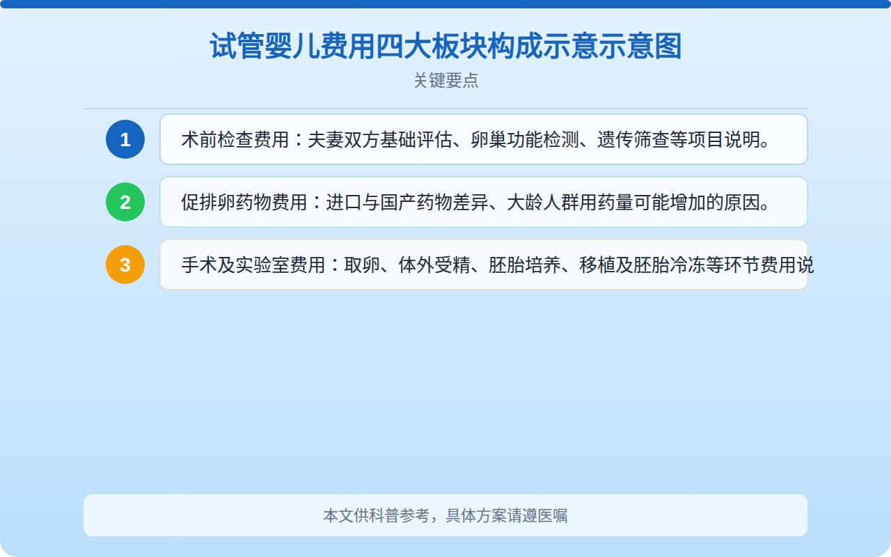试管婴儿费用四大板块构成占比示意图