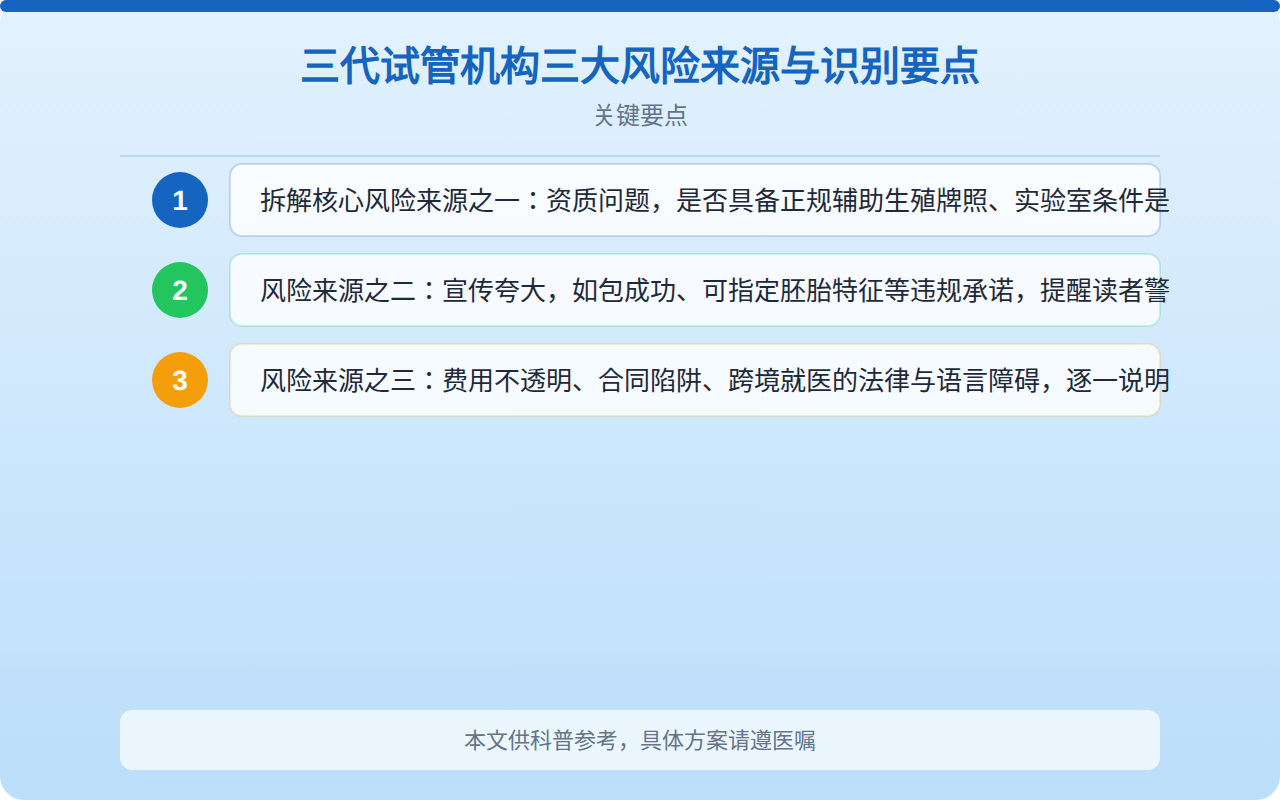 三代试管机构三大风险来源与识别要点