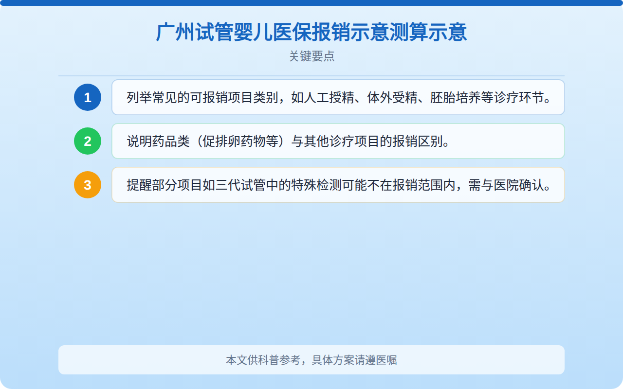 广州试管婴儿医保报销比例测算示意