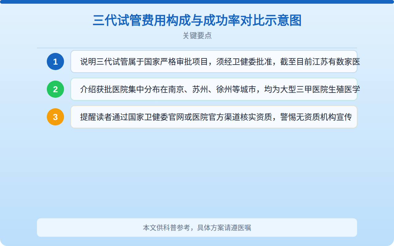 三代试管费用构成与成功率对比示意图