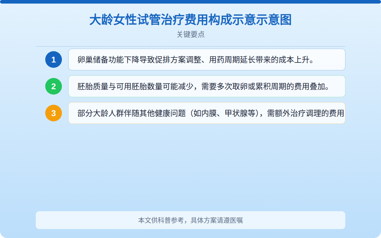 大龄女性试管治疗费用构成比例示意图
