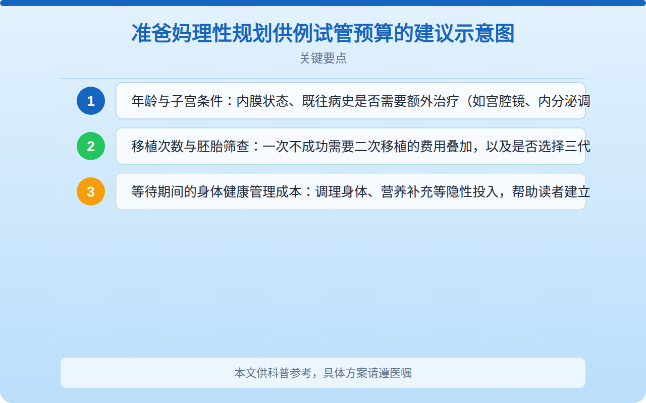 准爸妈理性规划供例试管预算的建议示意图