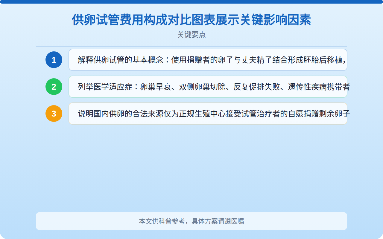供卵试管费用构成对比图表展示关键影响因素