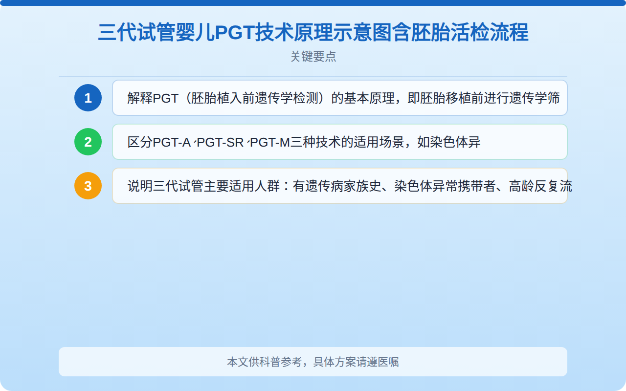 三代试管婴儿PGT技术原理示意图含胚胎活检流程