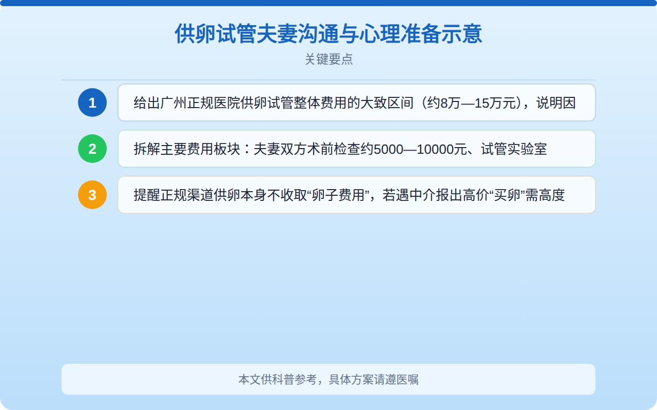 供卵试管夫妻沟通与心理准备示意