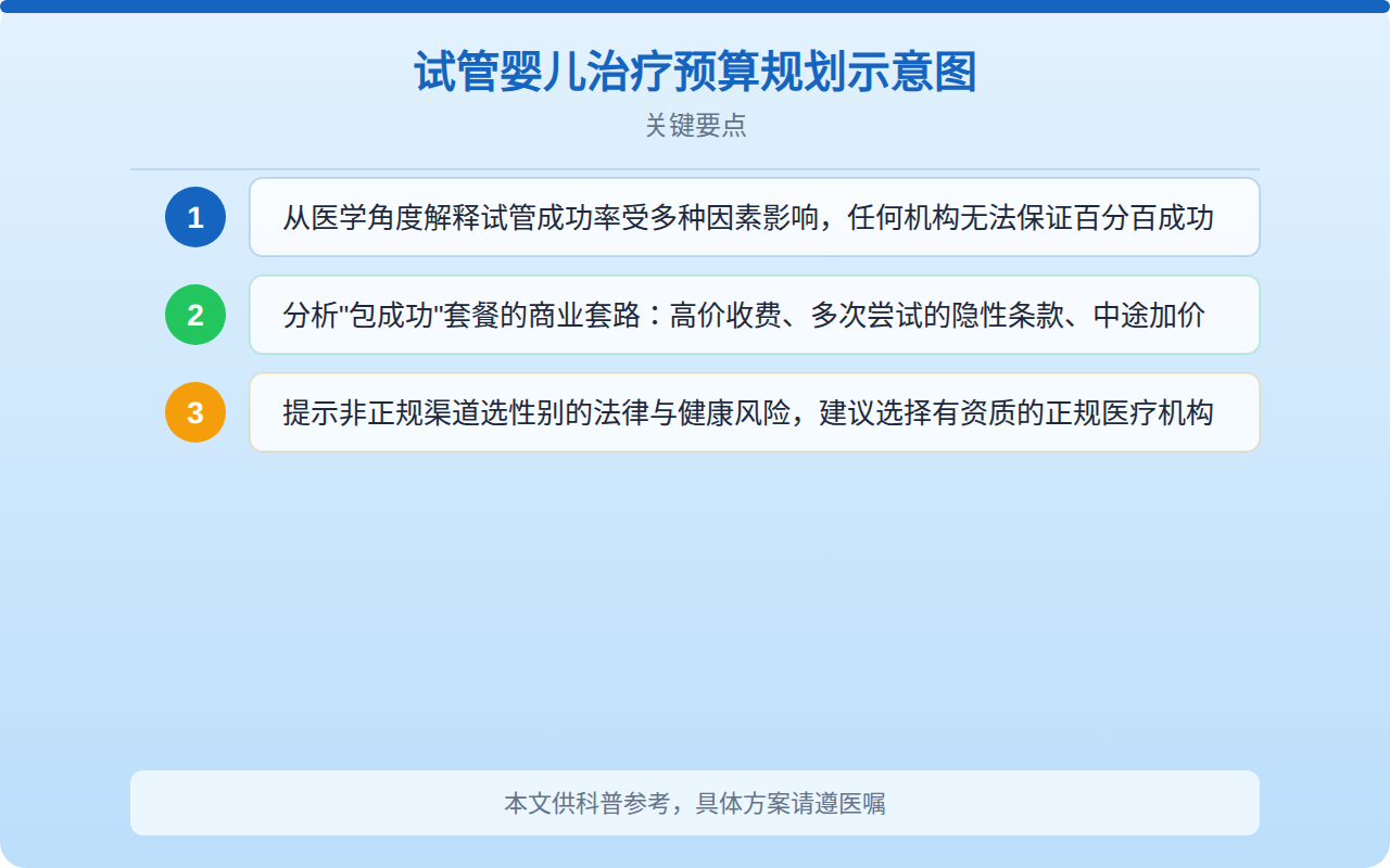 试管婴儿治疗预算规划示意图